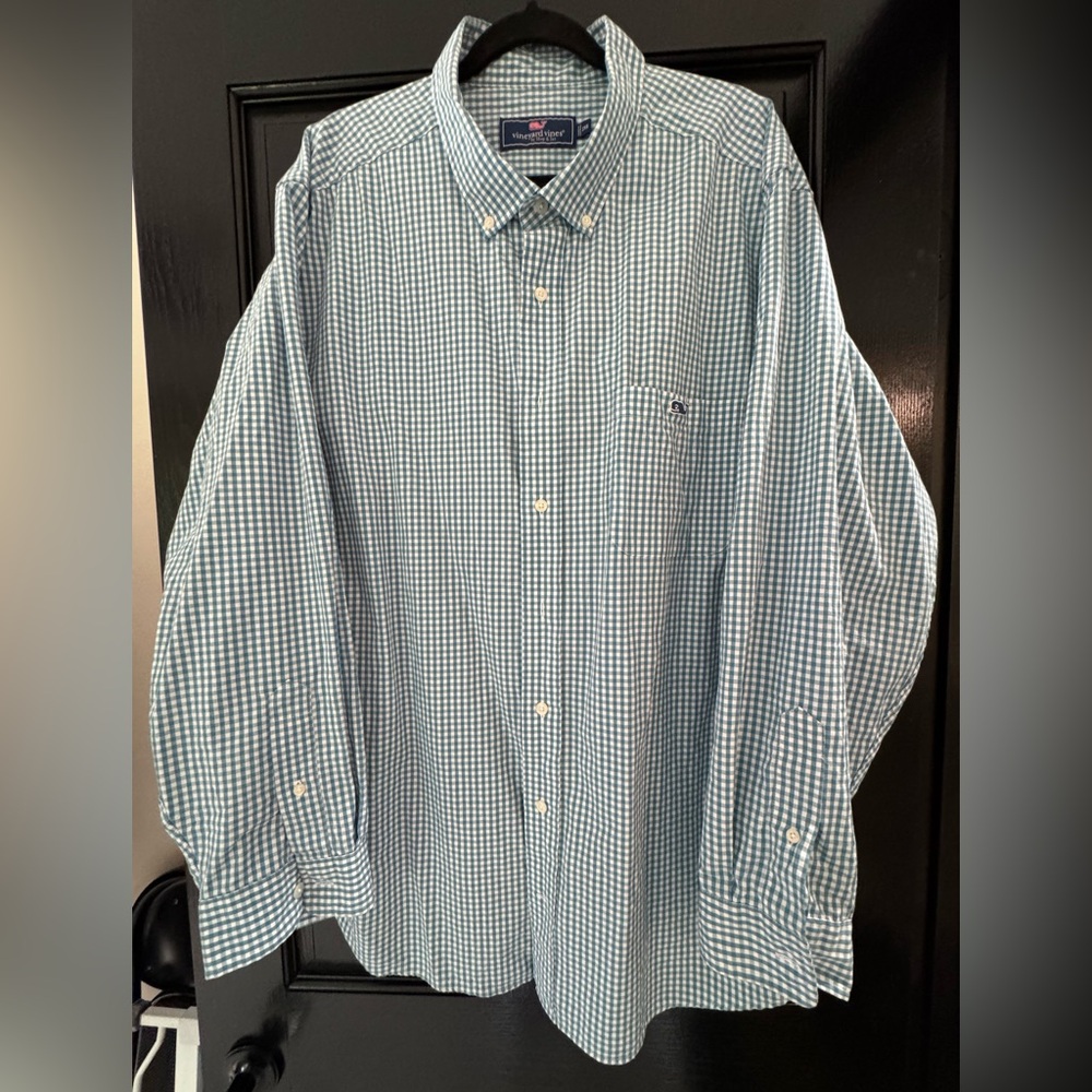 Vineyard Vines Blue Checkered Button Down Shirt